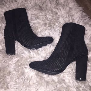 Black Suede High Heel Bootie